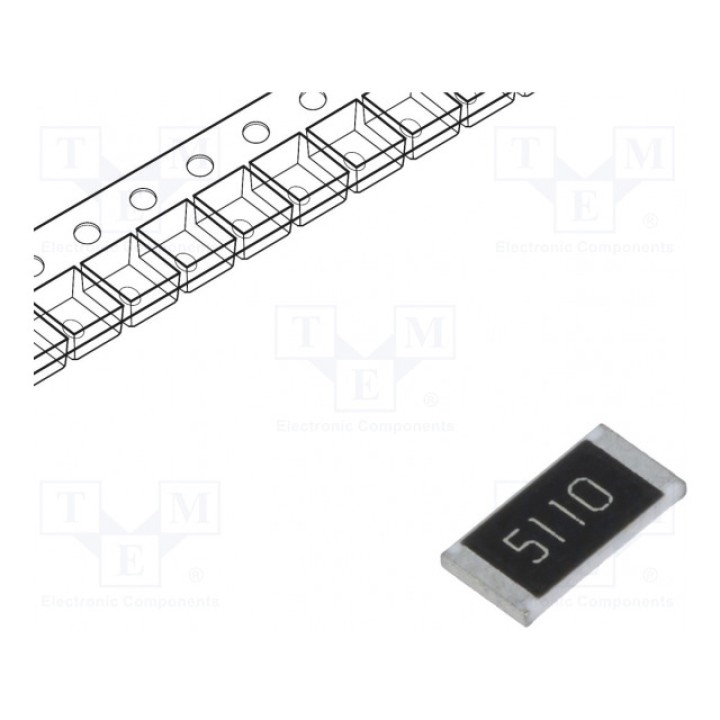 Резистор thick film SMD 2512 ROYAL OHM 25121WF5110T4E (SMD2512-511R-1%)