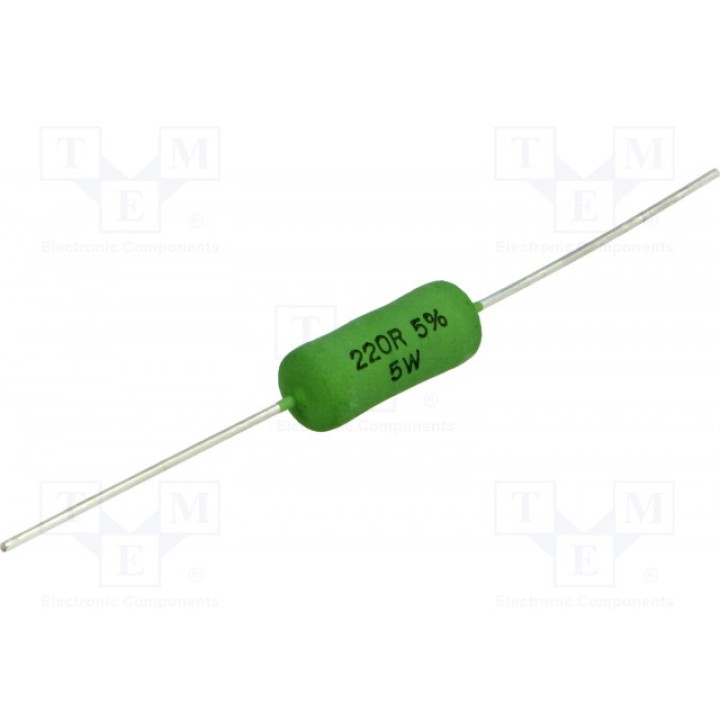 Резистор проволочный THT 220Ом VISHAY AC05000002200JAC00 (AC05-220R-5%)