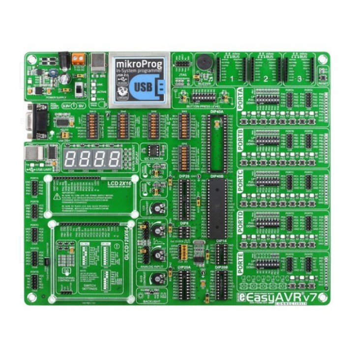 Ср-во разработки Microchip AVR MIKROELEKTRONIKA EASYAVR V7 (MIKROE-1385)