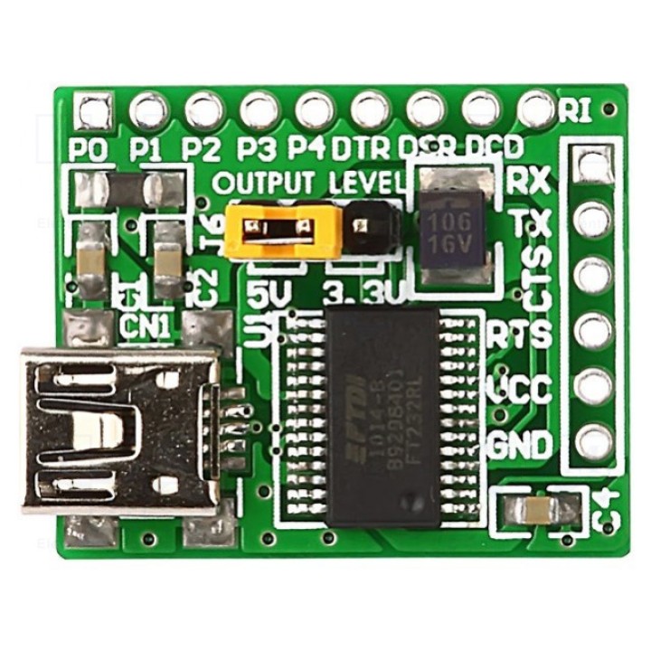 Дочерняя плата MIKROELEKTRONIKA USB UART BOARD (MIKROE-483)