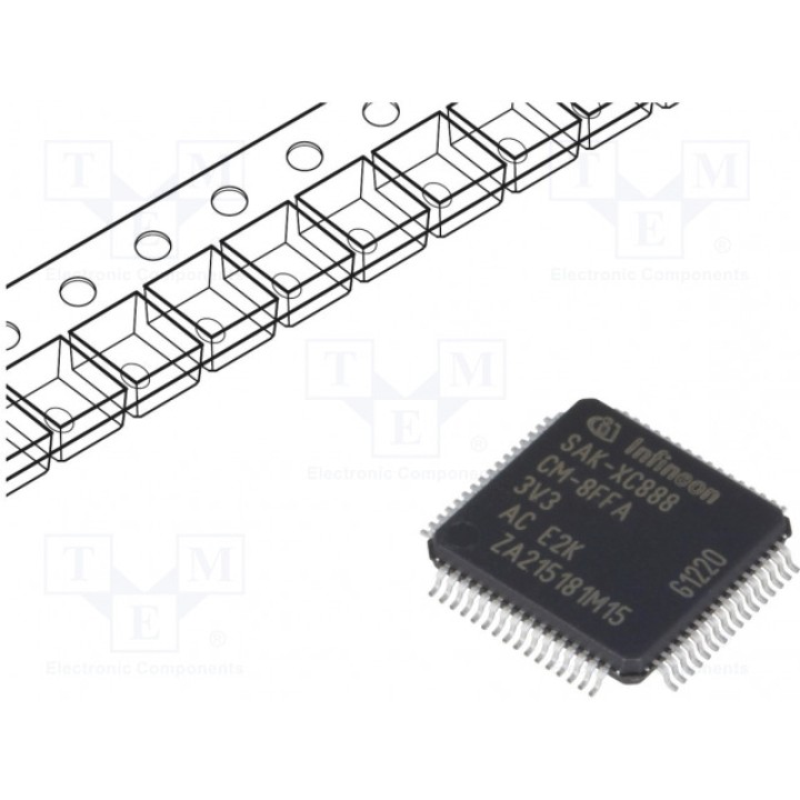 Микроконтроллер 8051 INFINEON TECHNOLOGIES XC888CM8FFA3V3ACKXUMA1 (XC888CM8FFA3V3)