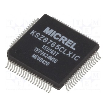 IC ethernet switch MICROCHIP TECHNOLOGY KSZ8765CLXIC