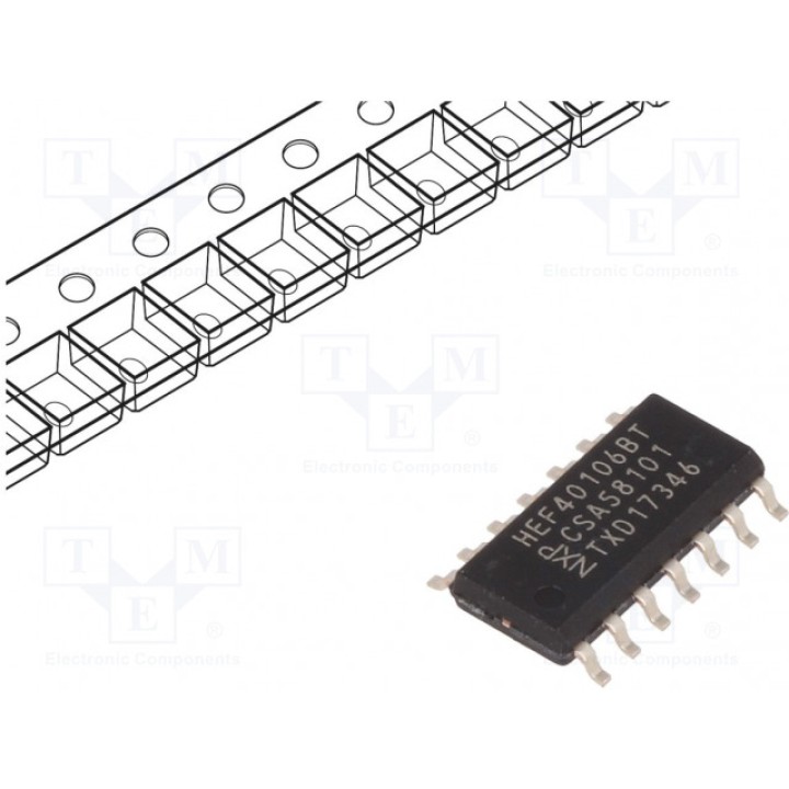 IC цифровая инвертортриггер Шмидта NEXPERIA HEF40106BT.653 (HEF40106BT.653)