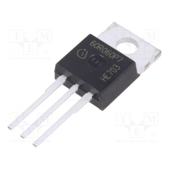 Транзистор N-MOSFET полевой INFINEON TECHNOLOGIES IPP60R060P7