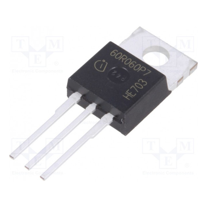 Транзистор N-MOSFET полевой INFINEON TECHNOLOGIES IPP60R060P7 (IPP60R060P7)