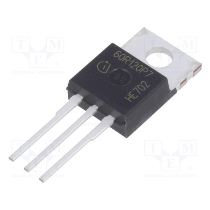 Транзистор N-MOSFET полевой INFINEON TECHNOLOGIES IPP60R120P7 (IPP60R120P7)