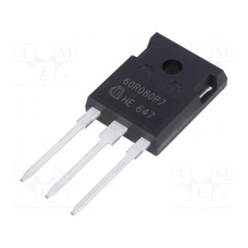 Транзистор N-MOSFET полевой INFINEON TECHNOLOGIES IPW60R080P7