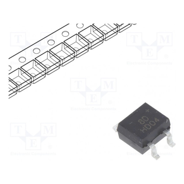 Однофазный выпрямительный мост DIODES INCORPORATED HD04-T (HD04-T)