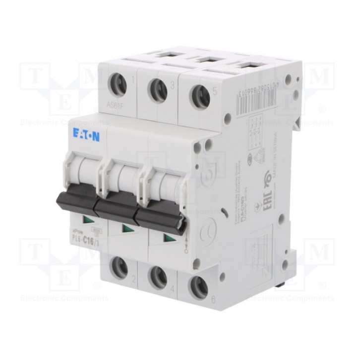 Выключатель максимального тока EATON ELECTRIC PL6-C163 (PL6-C16-3)