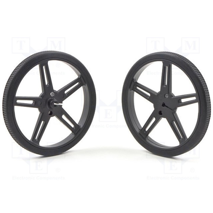 Колесо черный POLOLU POLOLU WHEEL 70X8MM PAIR – BLACK (POLOLU-1425)