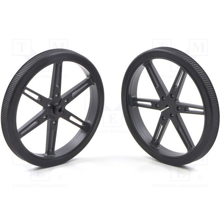 Колесо черный POLOLU POLOLU WHEEL 80X10MM PAIR – BLACK (POLOLU-1430)