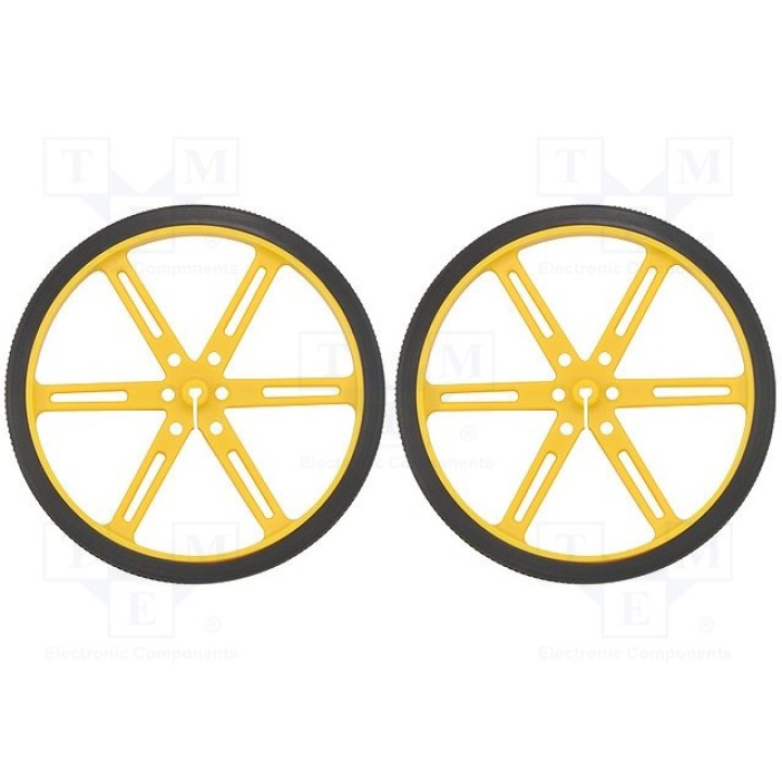 Колесо желтый POLOLU POLOLU WHEEL 90X10MM PAIR – YELLOW (POLOLU-1437)