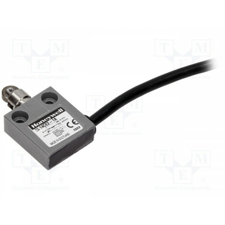 Концевой выключатель с продольным металлическим роликом ø12, 4мм HONEYWELL 14CE2-1A (14CE2-1A)