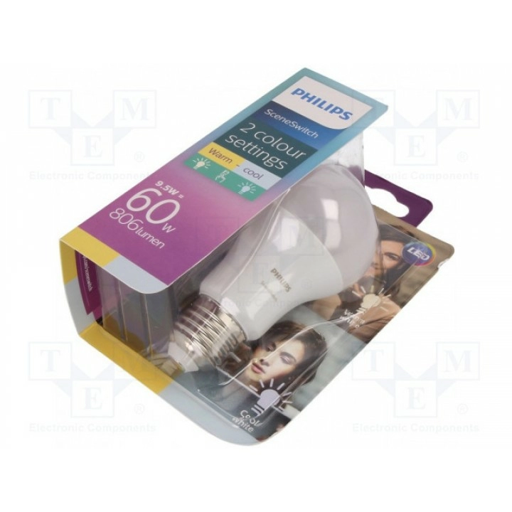 Лампочка LED теплый белый E27 PHILIPS 8718696598375 (59837500)