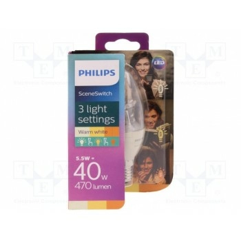 Лампочка LED теплый белый E14 PHILIPS 59847400