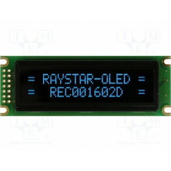 Дисплей OLED RAYSTAR OPTRONICS REC001602DBPP5N0