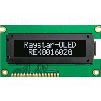 Дисплей OLED RAYSTAR OPTRONICS REX001602GWPP5N0