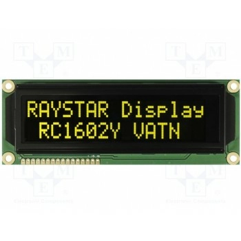 Дисплей LCD алфавитно-цифровой RAYSTAR OPTRONICS RC1602Y-LLY-JWVE
