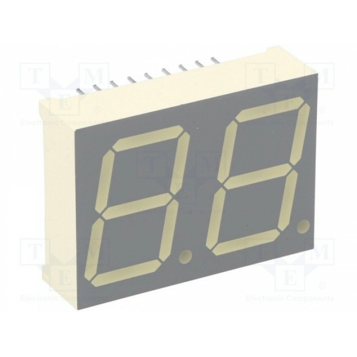 Дисплей LED 7-сегментный 20мм KINGBRIGHT ELECTRONIC DC08-11EWA (DC08-11EWA)
