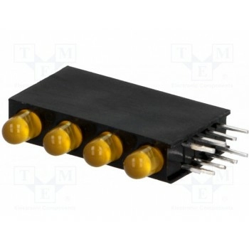 LED в корпусе янтарный 3мм LUCKY LIGHT H30D-4AD