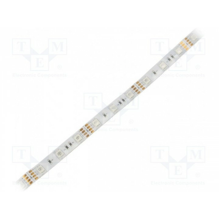 Лента LED RGB LED/м 48 SMD 5050 WISVA OPTOELECTRONICS HH-SRGB48F010-5050-12 WHITE PCB IP65A (HH-RGBEI-5050FWA)