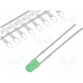 LED 3мм зеленый KINGBRIGHT ELECTRONIC L-7104GD-TNB2.54