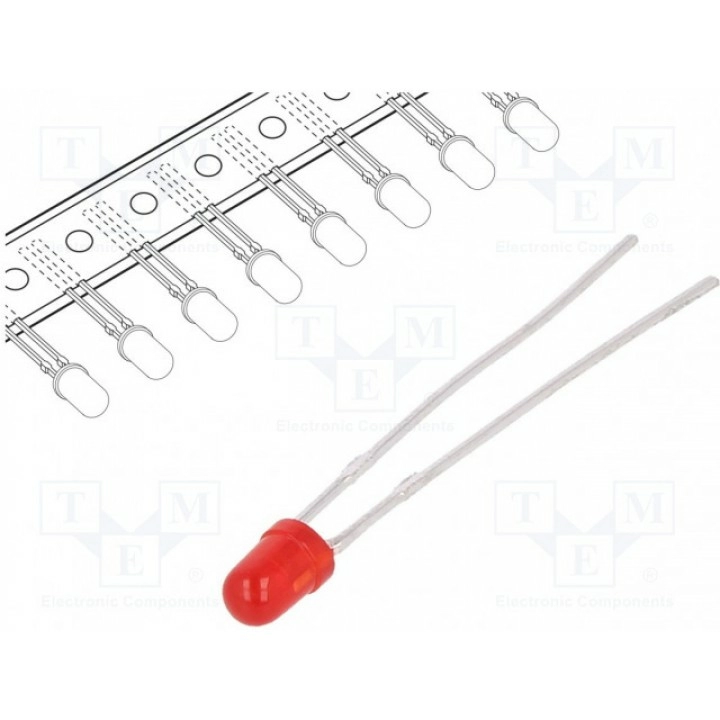 LED 3мм красный KINGBRIGHT ELECTRONIC L-7104ID-TNB2.54 (L-7104ID-TNB2.54)