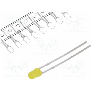 LED 3мм желтый KINGBRIGHT ELECTRONIC L-7104YD-TNB2.54