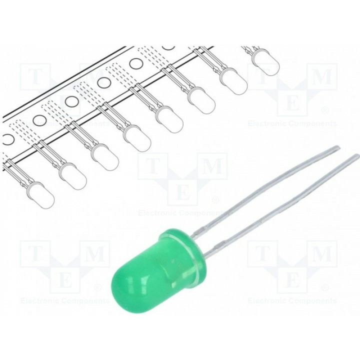 LED 5мм зеленый KINGBRIGHT ELECTRONIC L-53LGD-TNR2.54 (L-53LGD-TNR2.54)
