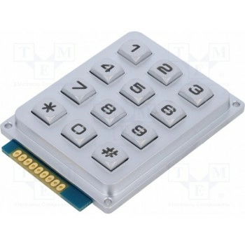 Клавиатура металл количество кнопок 12 ACCORD AK-304-N-SSL-WP-MM-BL