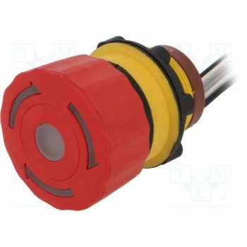 Выключатель аварийной остановки 2-позиционный ONPOW LAS1-A22Y-02TSBLR ACDC 24V