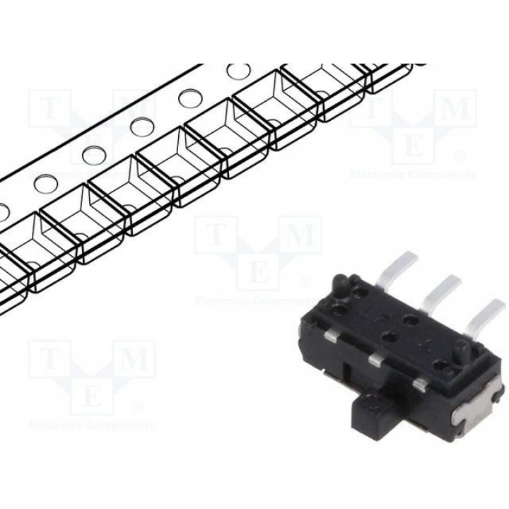 Переключатель движковый (ползунковый) 2 положения C&K JS102011SAQN (JS102011SAQN)