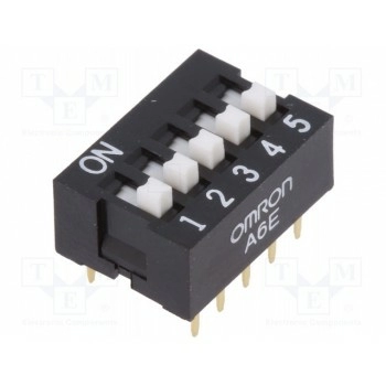 ДИП переключатель 5 секционный OMRON A6E-5104-N