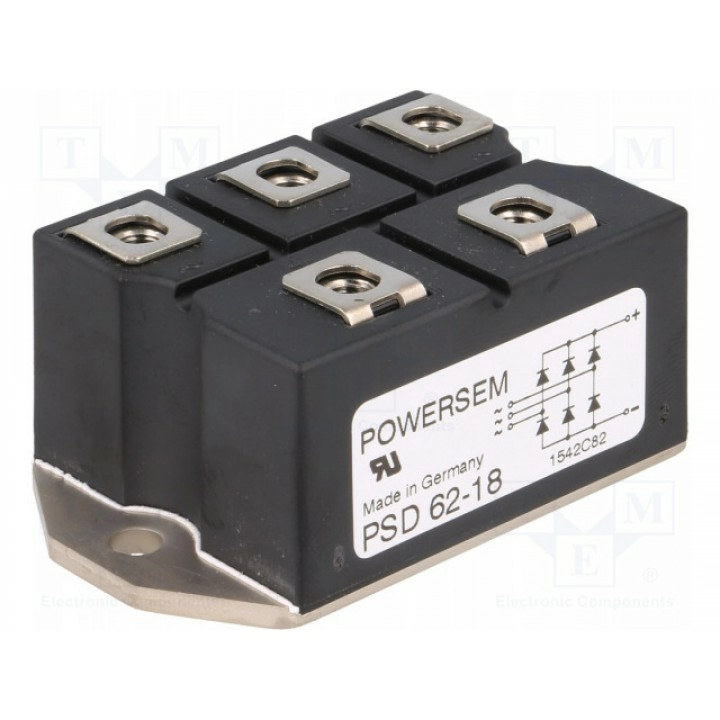 Трехфазный диодный мост urmax 1, 8кв POWERSEM PSD 6218 (PSD62/18)