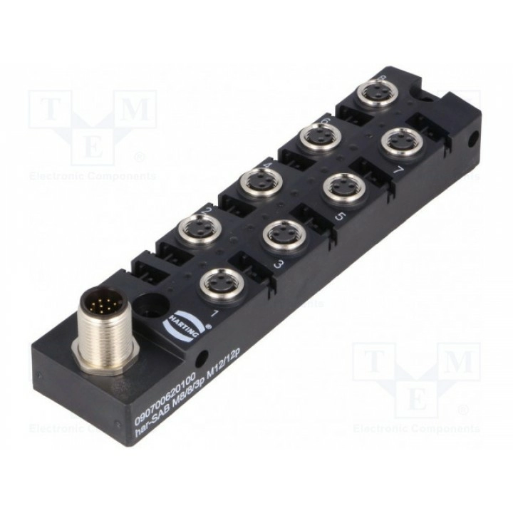 Разветвительная коробка M8 PIN 3 HARTING 090700620100 (HAR-SABM883PM1212P)