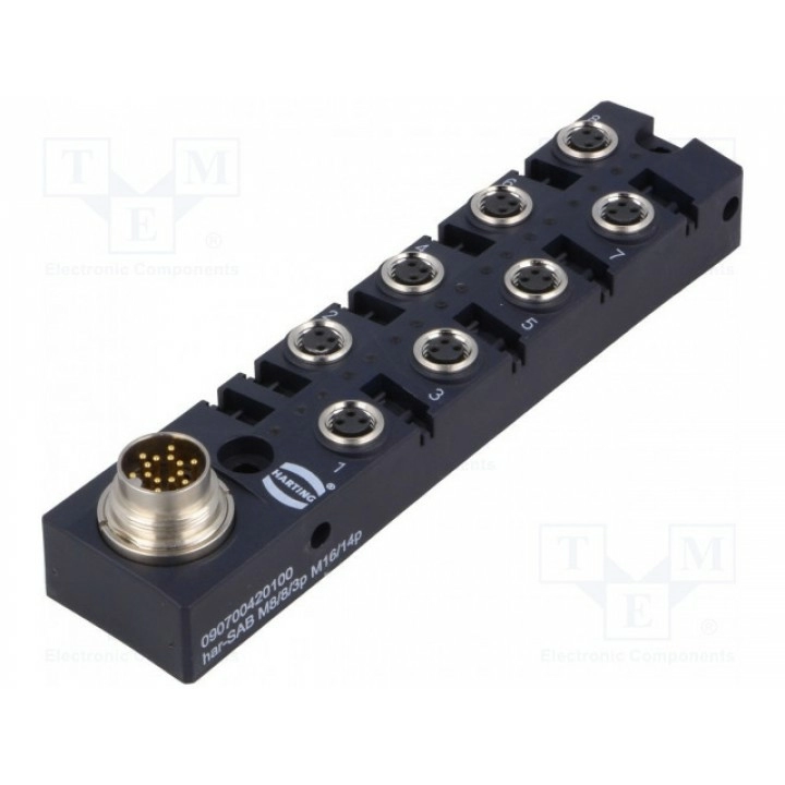 Разветвительная коробка M8 PIN 3 HARTING 090700420100 (HAR-SABM883PM1614P)
