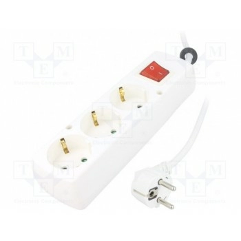 Сетевой удлинитель Schuko Гнезда 3 ПВХ JONEX PS-370WS-1.5-3.0WH