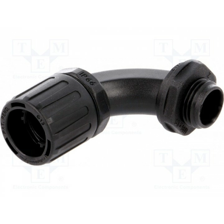 Угловой разъем 90° HELLERMANNTYTON 166-22201 (HG13-90-M16-PA66-B)