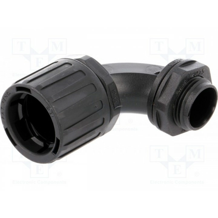 Угловой разъем 90° HELLERMANNTYTON 166-22204 (HG21-90-M20-PA66-B)