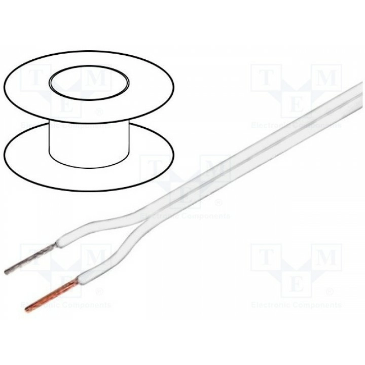 Провод для громкоговорителей TASKER C100 2X0.75 WHITE (TAS-C100WH-0.75)