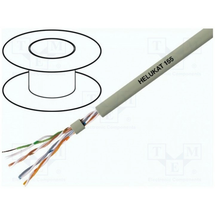 Провод HELUKAT® 155U/UTP 5e однопров HELUKABEL 80053 (HELUKAT155-UTP-SP)