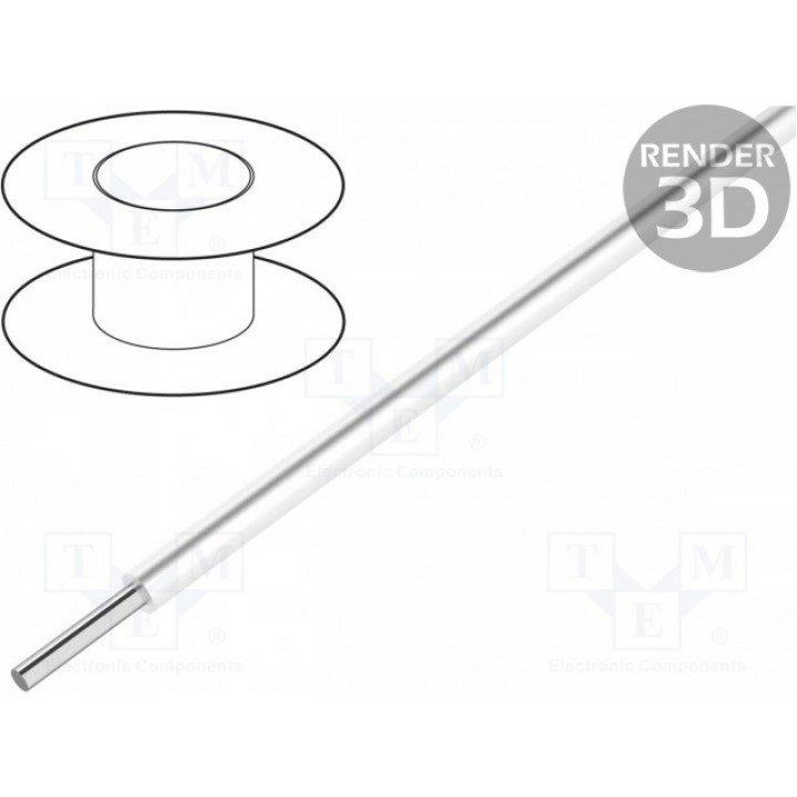 Провод UL1007UL1569 однопров Cu 18AWG ALPHA WIRE 30551 WH005 (3055-1-WH005)