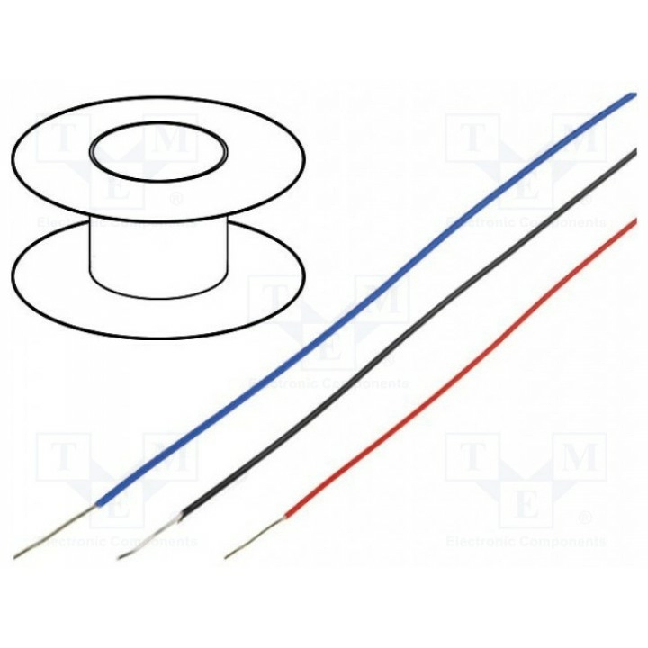 Провод однопров Cu 26AWG OK International TEFZEL26AWG-RED (TEFZEL26AWG-R)