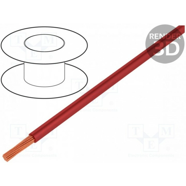 Провод TLY многопров Cu 0124мм2 TECHNOKABEL 0243 009 23 (TLY-0.124-RD)