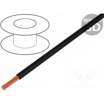 Провод TLY многопров Cu 022мм2 черный TECHNOKABEL TLY-0.22-BK