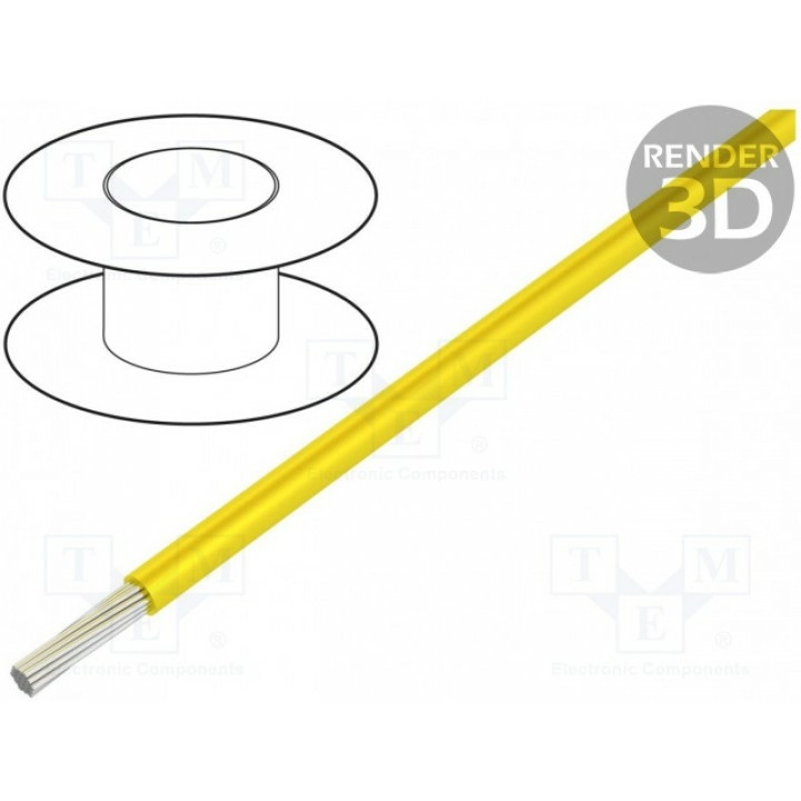 Провод TLY многопров Cu 035мм2 желтый TECHNOKABEL 0243 003 30 (TLY-0.35C-YL)
