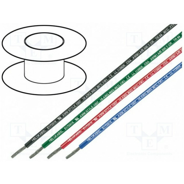 Провод UL1007CSA TR 64 многопров Cu HELUKABEL 62308 (UL1007AWG18-Y)