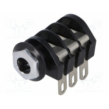Гнездо jack 6,35мм CLIFF JSKT S4BBB BLK UNASS