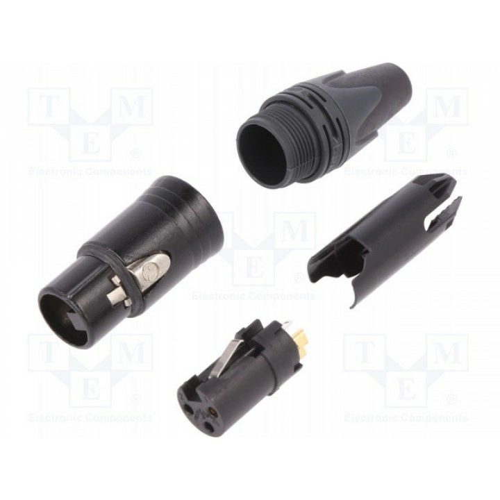 Вилка xlr NEUTRIK NC3FXX-B-D (NTR-NC3FXXBD)