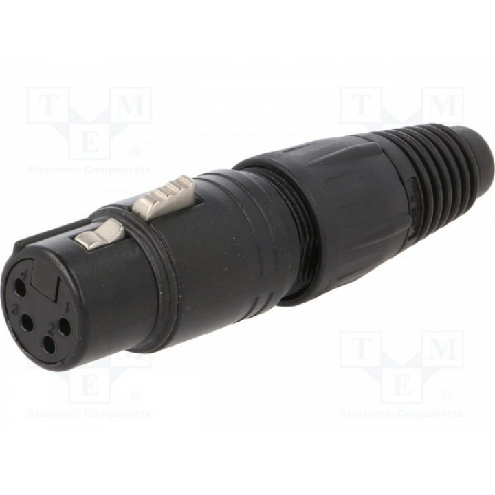 Вилка xlr NEUTRIK NC4FX-B (NTR-NC4FXB)